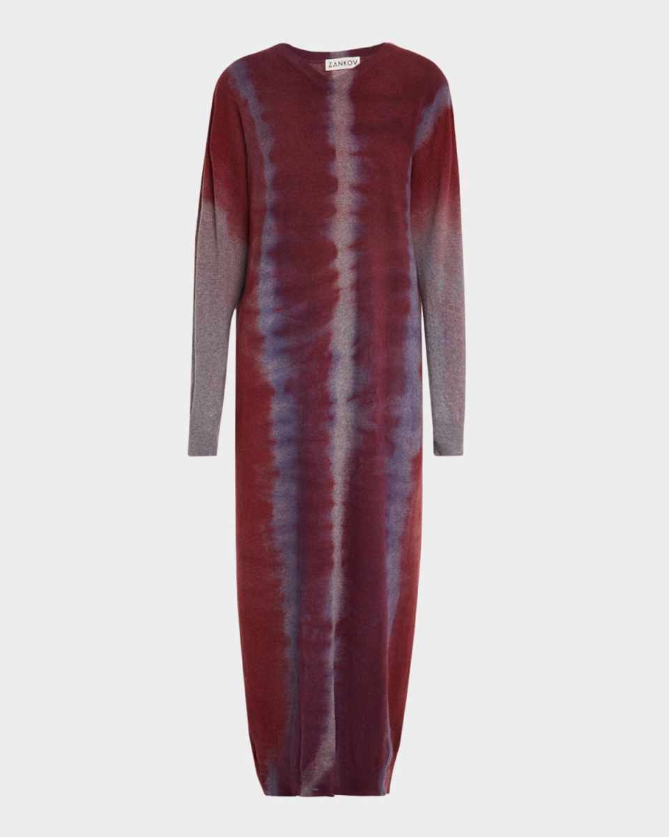 Vanessa V-Neck Tie-Dye Maxi Sweater Dress